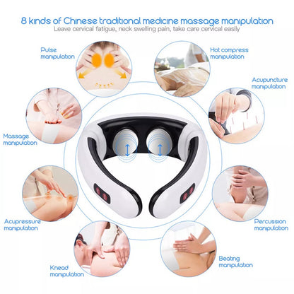 Intelligent Neck Massager with Heat, Electric Pulse Neck Massager for Pain Relief, Wireless Neck Massager for Women