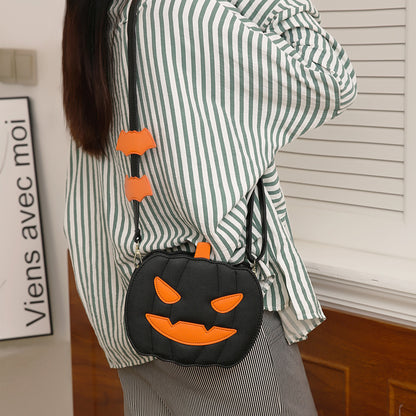 2024 Halloween Bags Funny Pumpkin Shoulder Crossbody Bag With Bat