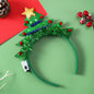 IPC Christmas Hair Band Glowing Headband Xmas Tree Snowflake Hair Band Deer Horn Light Flashing Headwear Merry Christmas Gift