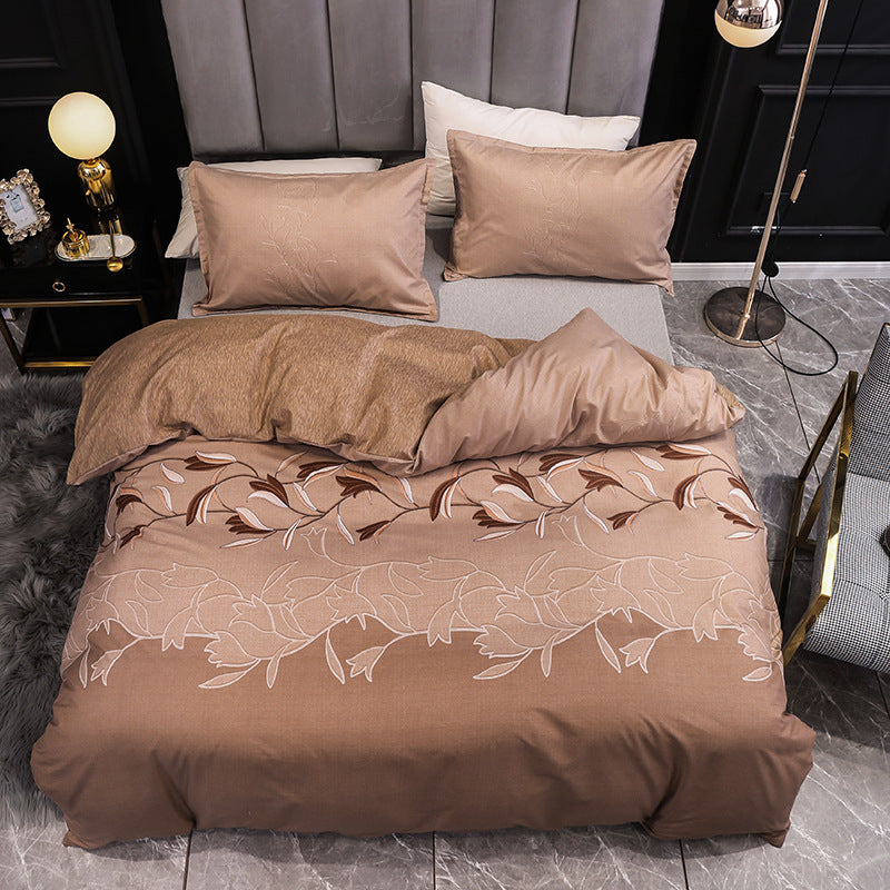 Three piece bedding set, plain duvet cover and 2 pillowcases