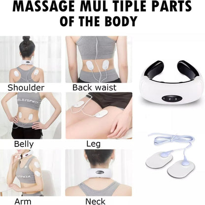 Intelligent Neck Massager with Heat, Electric Pulse Neck Massager for Pain Relief, Wireless Neck Massager for Women