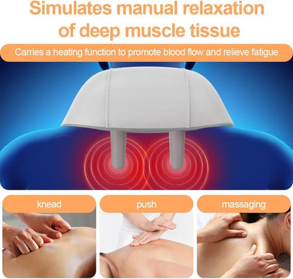 2024 Shiatsu Neck and Shoulder Massager with Soothing Heat, Electric Deep Tissue 3D Kneading Massage Pillow, Simulate Human Hand Grasping and Kneading, for Neck, Back, Shoulder, Foot, Leg, White