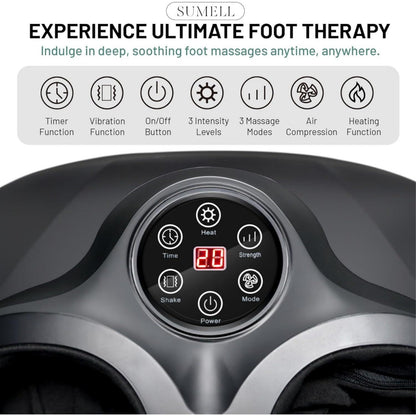 Foot Massager Machine with Heat, 3 Heating Levels, Deep Kneading, Heated Shiatsu Foot Massager with Wireless Remote Control, Electric Foot Massage, Birthday Gifts for Women and Men, Black