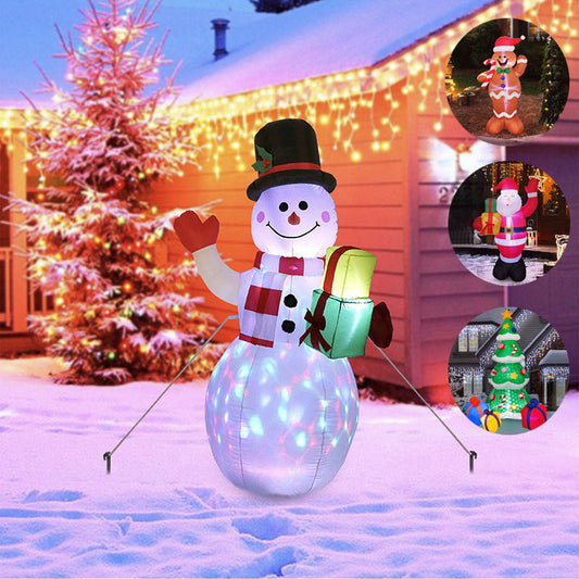 Lighted Christmas Inflatable Santa Claus , Snowman and Christmas tree Outdoor Holiday Decorations Inflatable Yard Decorations