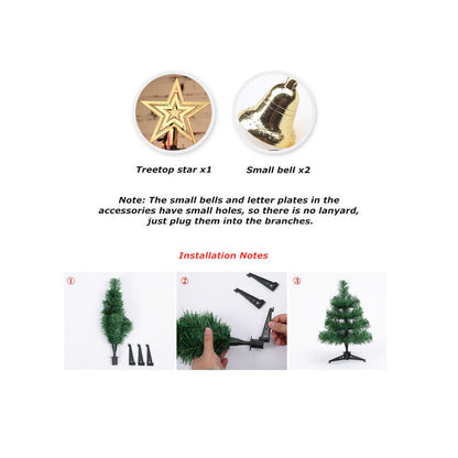 Mini Christmas Tree Small Christmas Tree with LED Lights Ornaments Tabletop Artificial Christmas Tree Christmas Decorations Indoor Christmas Decor 30/45/60cm