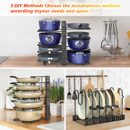 Pot And Pan Organizer, Adjustable Kitchen Organization And Storage For Pots And Pans.