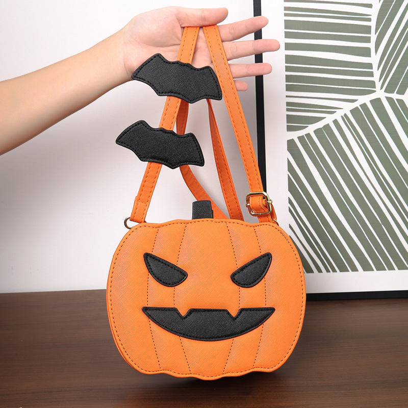 2024 Halloween Bags Funny Pumpkin Shoulder Crossbody Bag With Bat