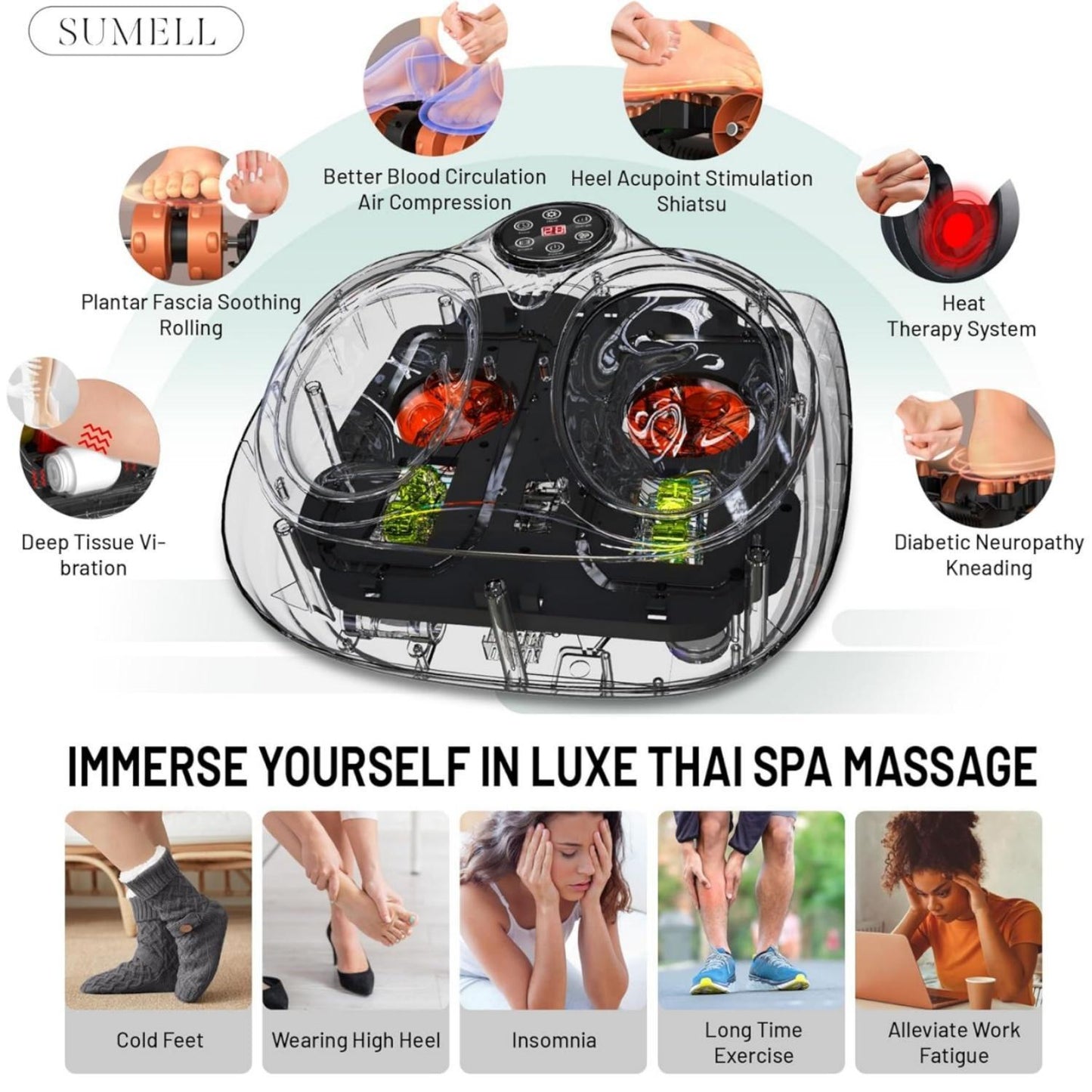 Foot Massager Machine with Heat, 3 Heating Levels, Deep Kneading, Heated Shiatsu Foot Massager with Wireless Remote Control, Electric Foot Massage, Birthday Gifts for Women and Men, Black