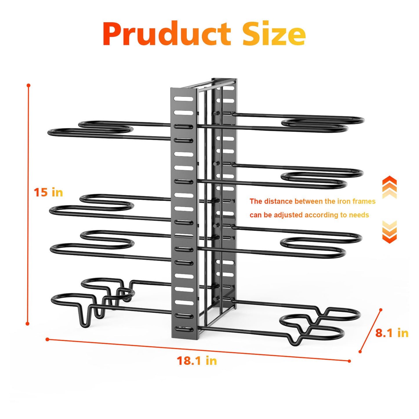 Pot And Pan Organizer, Adjustable Kitchen Organization And Storage For Pots And Pans.