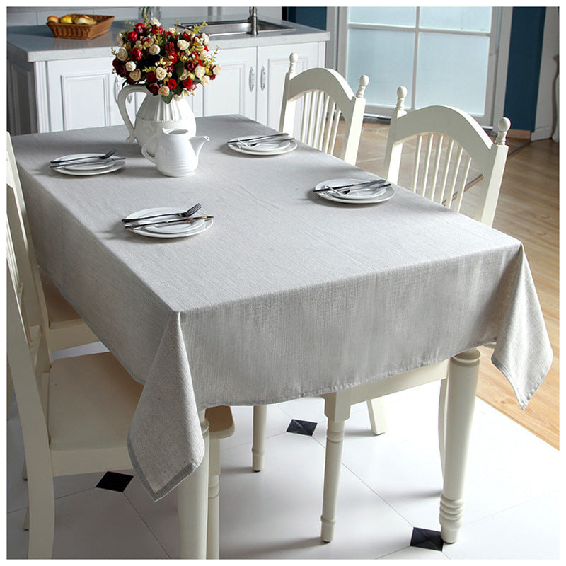 Plain Cotton Linen Tablecloth