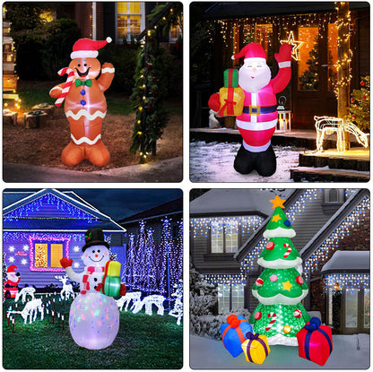 Lighted Christmas Inflatable Santa Claus , Snowman and Christmas tree Outdoor Holiday Decorations Inflatable Yard Decorations