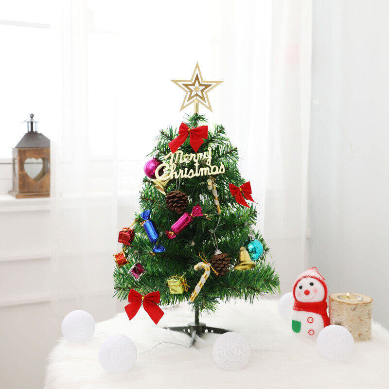 Mini Christmas Tree Small Christmas Tree with LED Lights Ornaments Tabletop Artificial Christmas Tree Christmas Decorations Indoor Christmas Decor 30/45/60cm