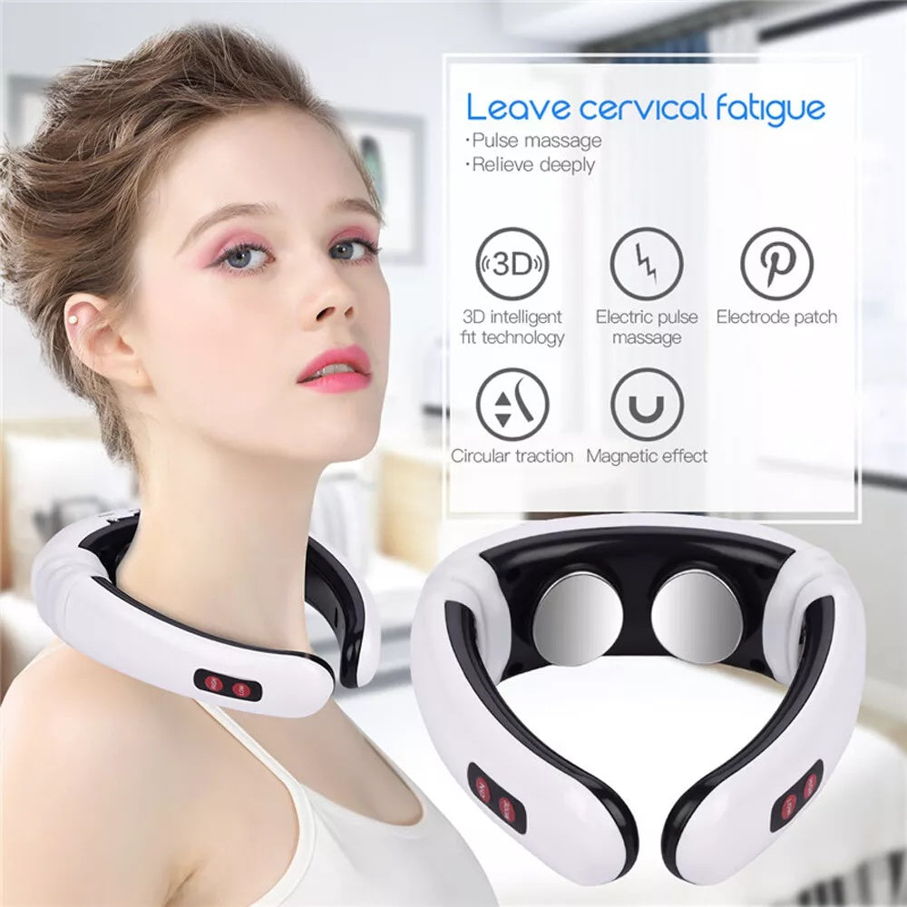 Intelligent Neck Massager with Heat, Electric Pulse Neck Massager for Pain Relief, Wireless Neck Massager for Women