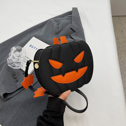 2024 Halloween Bags Funny Pumpkin Shoulder Crossbody Bag With Bat